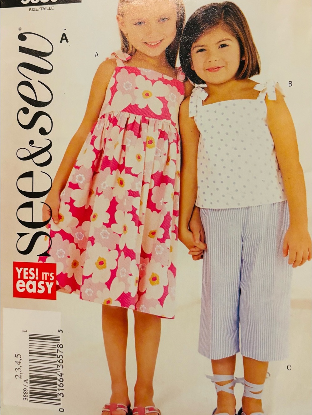 Vintage See&Sew 3889 Pattern by McCall’s Dress Pant Sets Sizes 2-5 New Uncut